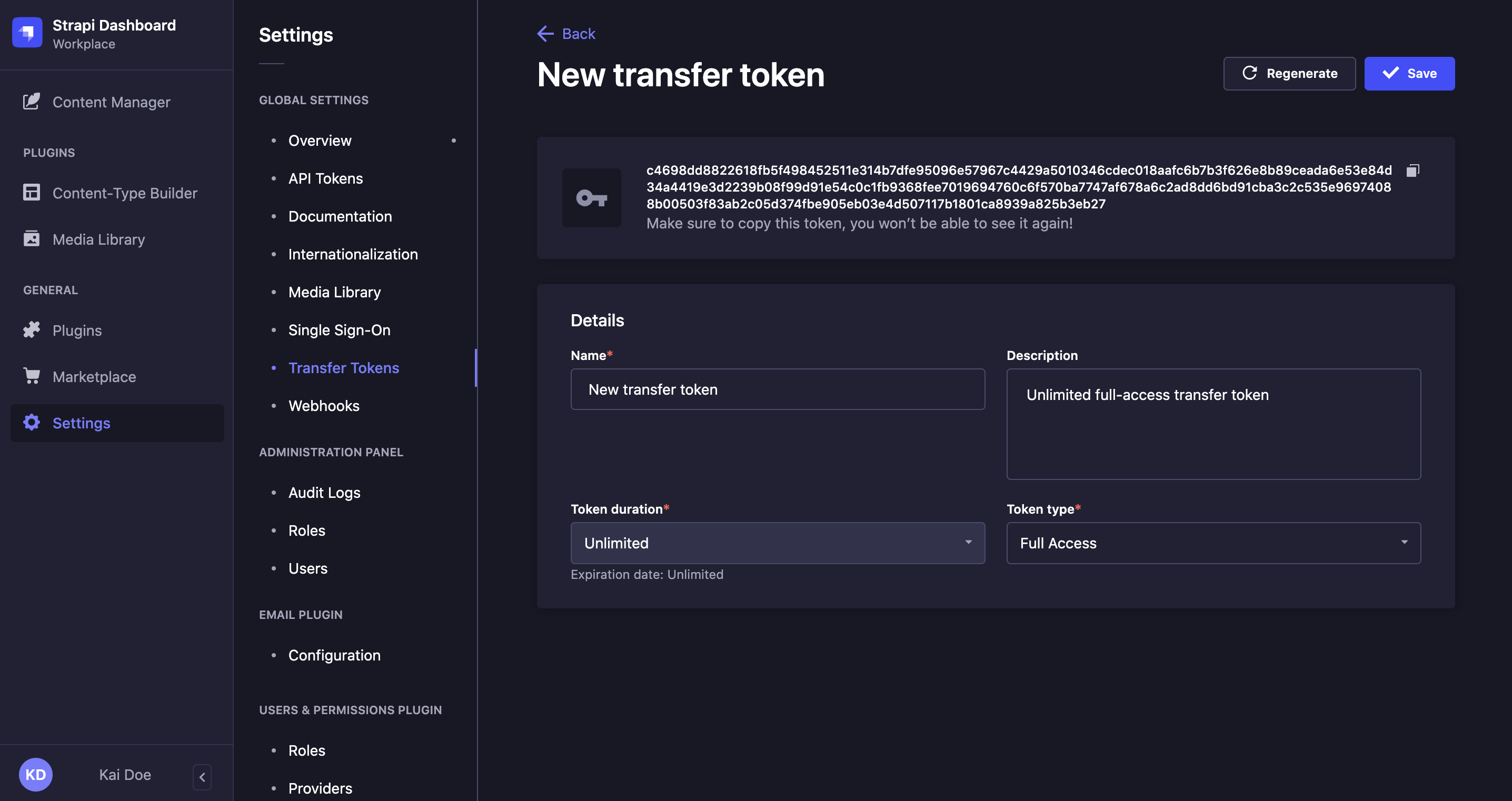 Custom Transfer Token